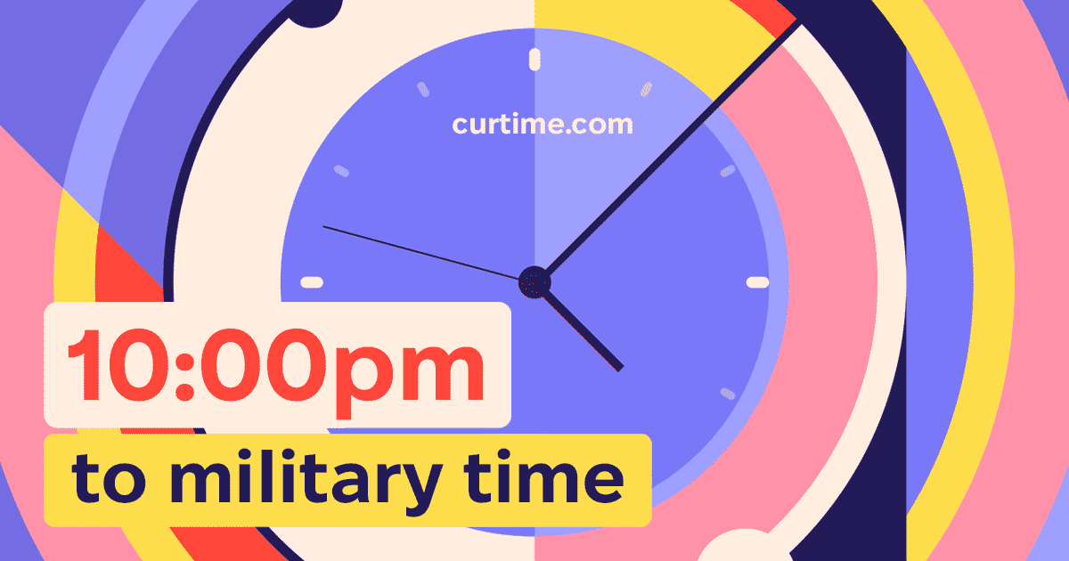 Convert 10:00pm to military time